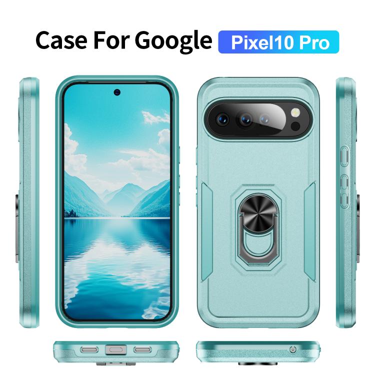 For Google Pixel 10 Pro Pioneer Armor Heavy Duty PC + TPU Phone Case with Holder