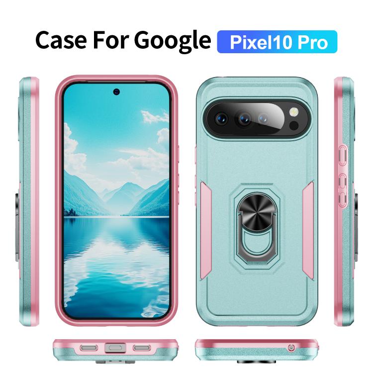 For Google Pixel 10 Pro Pioneer Armor Heavy Duty PC + TPU Phone Case with Holder