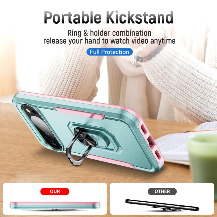 For Google Pixel 10 Pro Pioneer Armor Heavy Duty PC + TPU Phone Case with Holder