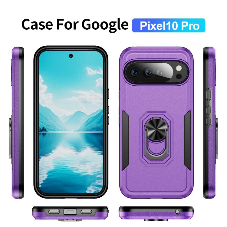 For Google Pixel 10 Pro Pioneer Armor Heavy Duty PC + TPU Phone Case with Holder