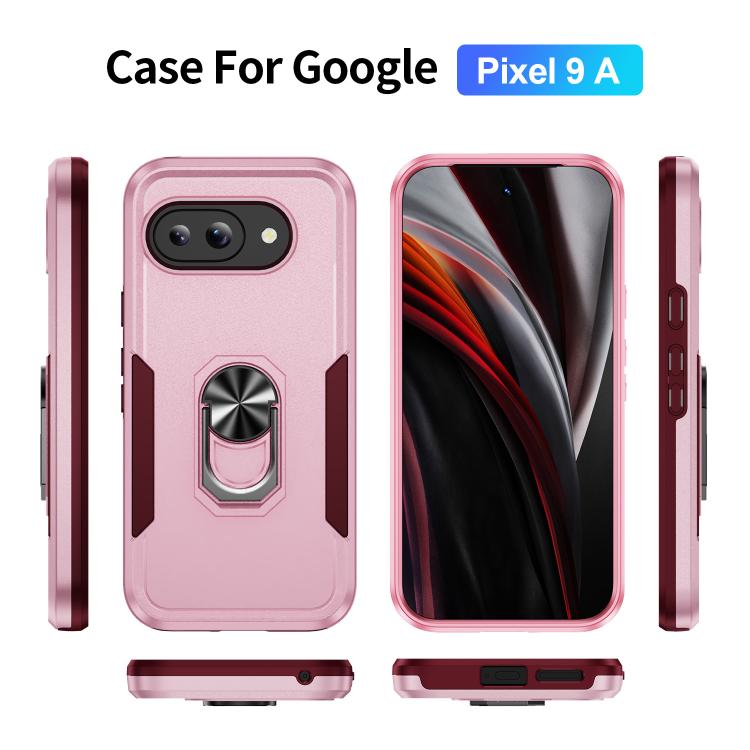 For Google Pixel 9a Pioneer Armor Heavy Duty PC + TPU Phone Case with Holder
