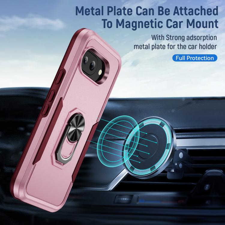 For Google Pixel 9a Pioneer Armor Heavy Duty PC + TPU Phone Case with Holder