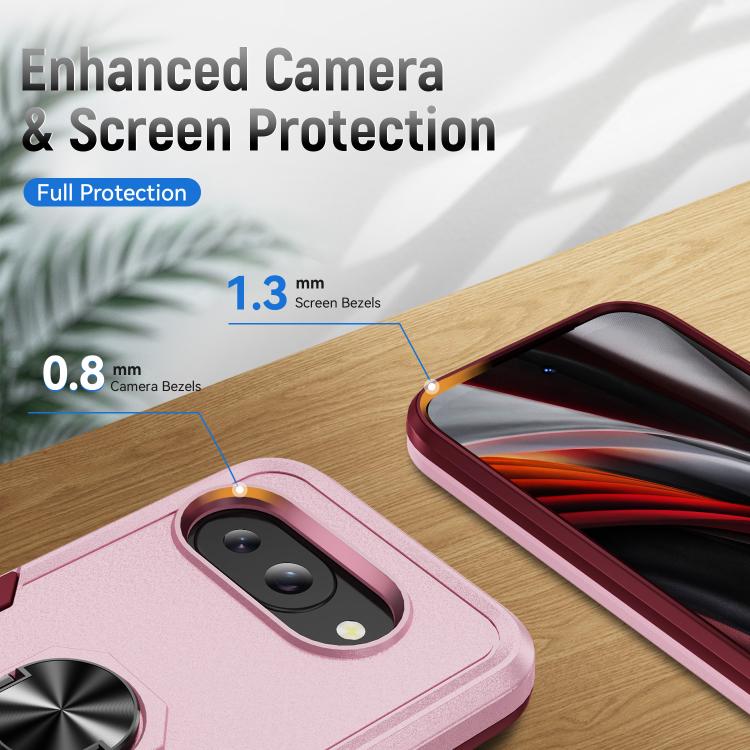 For Google Pixel 9a Pioneer Armor Heavy Duty PC + TPU Phone Case with Holder