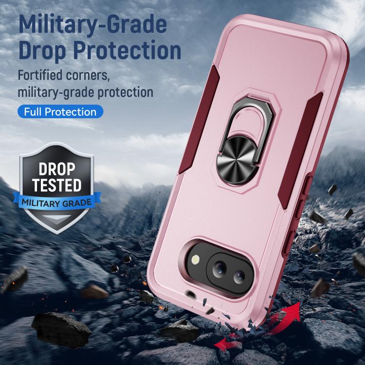 For Google Pixel 9a Pioneer Armor Heavy Duty PC + TPU Phone Case with Holder