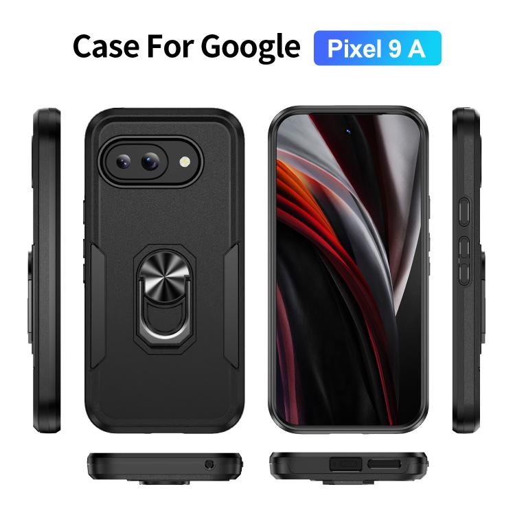For Google Pixel 9a Pioneer Armor Heavy Duty PC + TPU Phone Case with Holder
