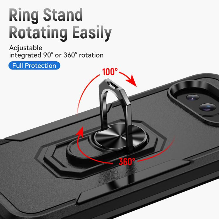 For Google Pixel 9a Pioneer Armor Heavy Duty PC + TPU Phone Case with Holder