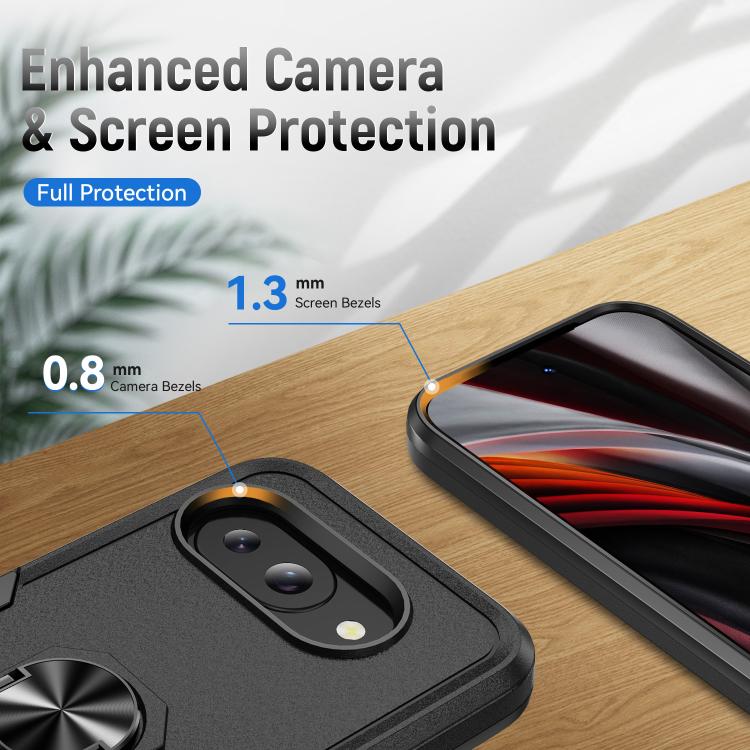 For Google Pixel 9a Pioneer Armor Heavy Duty PC + TPU Phone Case with Holder