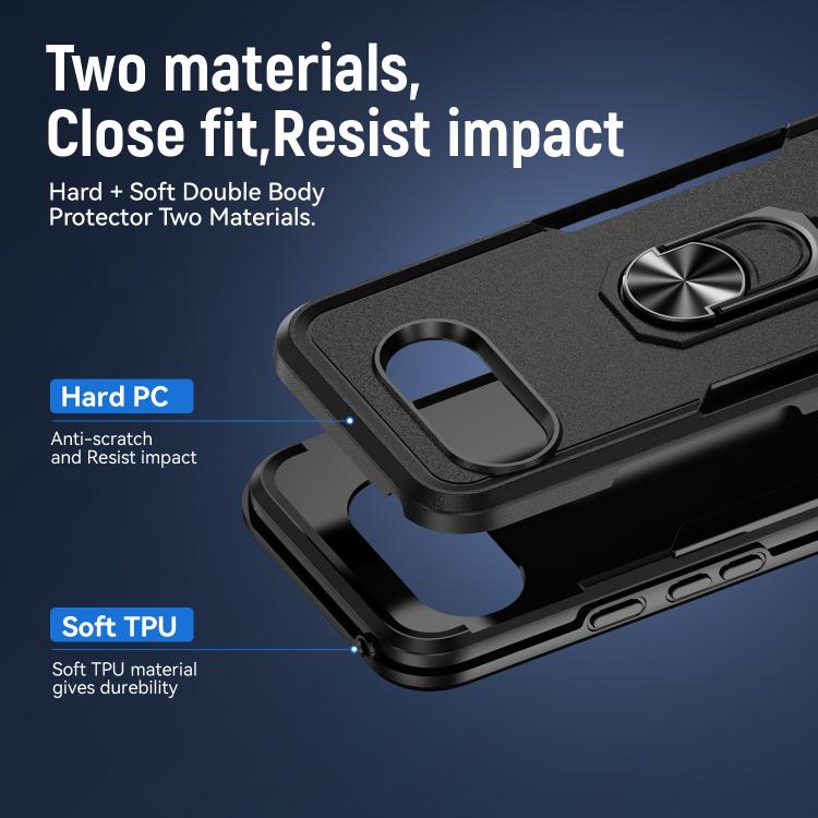 For Google Pixel 9a Pioneer Armor Heavy Duty PC + TPU Phone Case with Holder