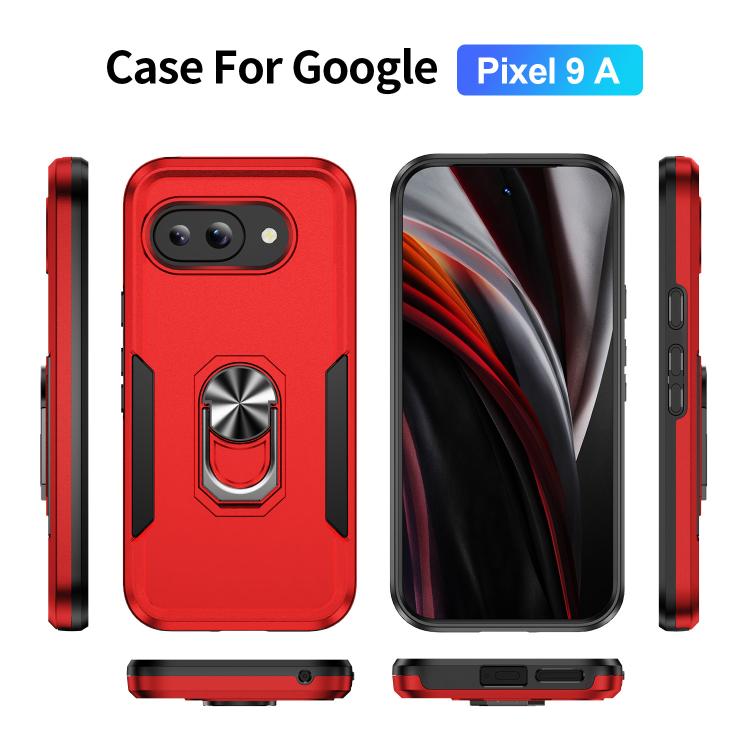 For Google Pixel 9a Pioneer Armor Heavy Duty PC + TPU Phone Case with Holder
