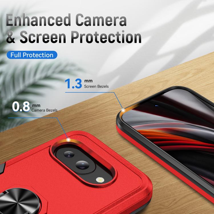 For Google Pixel 9a Pioneer Armor Heavy Duty PC + TPU Phone Case with Holder