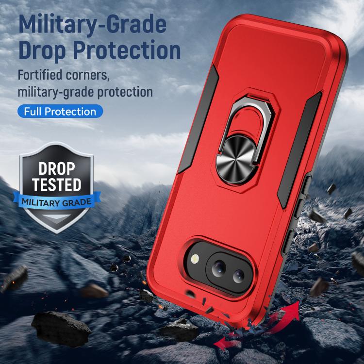 For Google Pixel 9a Pioneer Armor Heavy Duty PC + TPU Phone Case with Holder