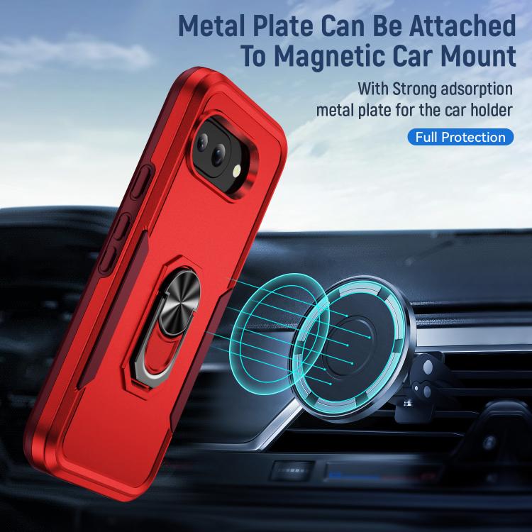 For Google Pixel 9a Pioneer Armor Heavy Duty PC + TPU Phone Case with Holder