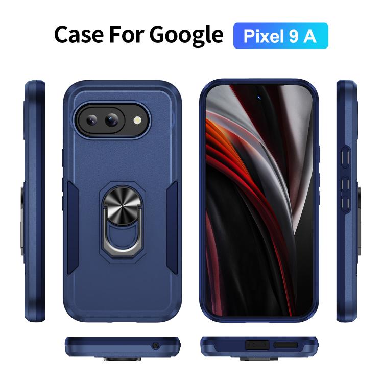 For Google Pixel 9a Pioneer Armor Heavy Duty PC + TPU Phone Case with Holder