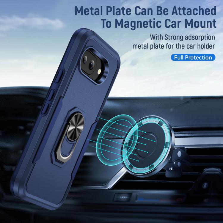 For Google Pixel 9a Pioneer Armor Heavy Duty PC + TPU Phone Case with Holder