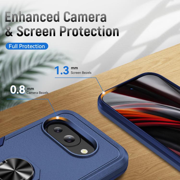 For Google Pixel 9a Pioneer Armor Heavy Duty PC + TPU Phone Case with Holder