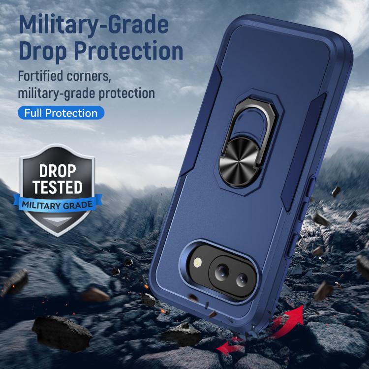 For Google Pixel 9a Pioneer Armor Heavy Duty PC + TPU Phone Case with Holder