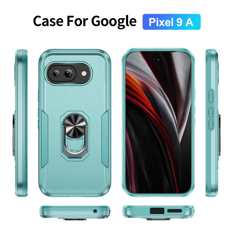 For Google Pixel 9a Pioneer Armor Heavy Duty PC + TPU Phone Case with Holder