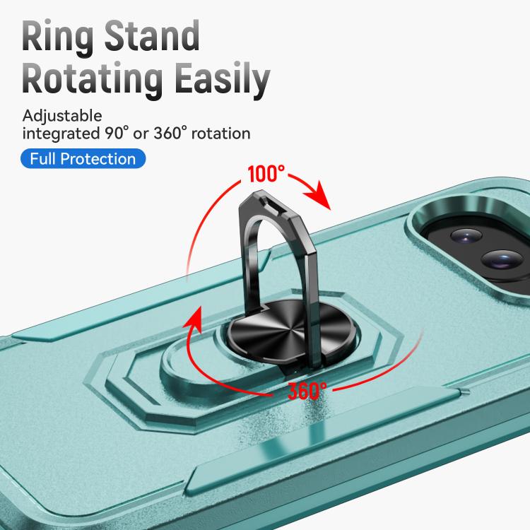 For Google Pixel 9a Pioneer Armor Heavy Duty PC + TPU Phone Case with Holder