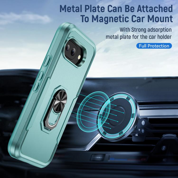 For Google Pixel 9a Pioneer Armor Heavy Duty PC + TPU Phone Case with Holder