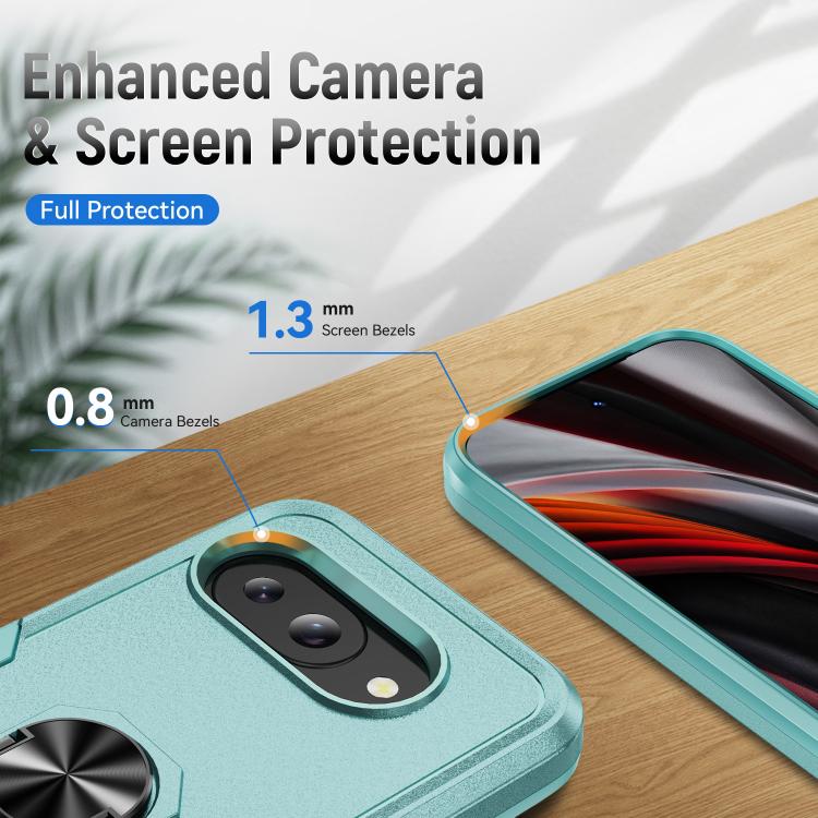 For Google Pixel 9a Pioneer Armor Heavy Duty PC + TPU Phone Case with Holder