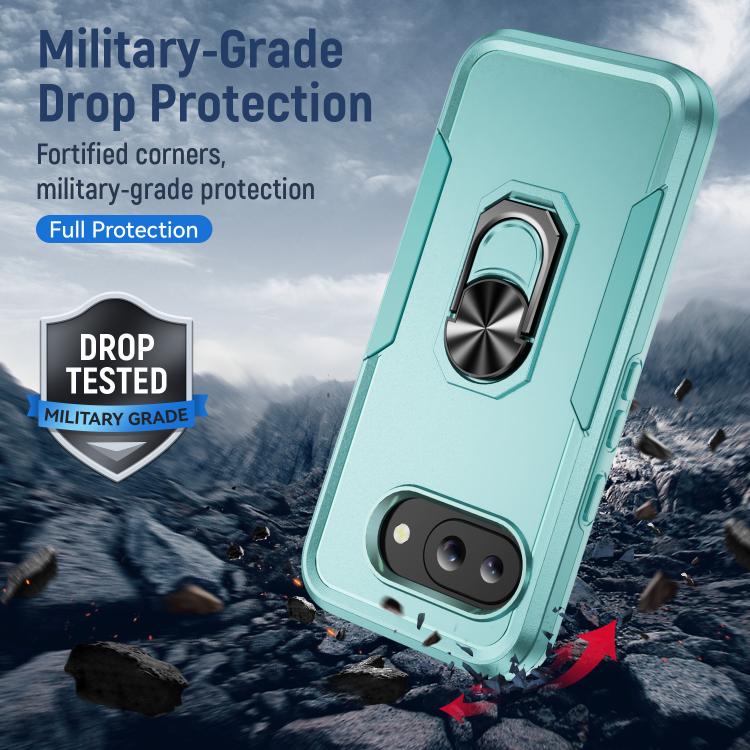 For Google Pixel 9a Pioneer Armor Heavy Duty PC + TPU Phone Case with Holder