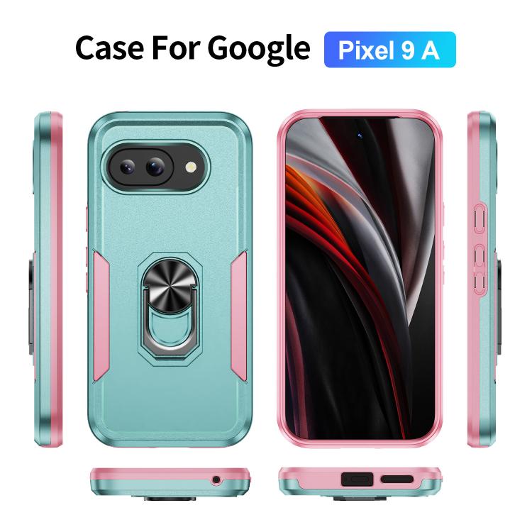 For Google Pixel 9a Pioneer Armor Heavy Duty PC + TPU Phone Case with Holder