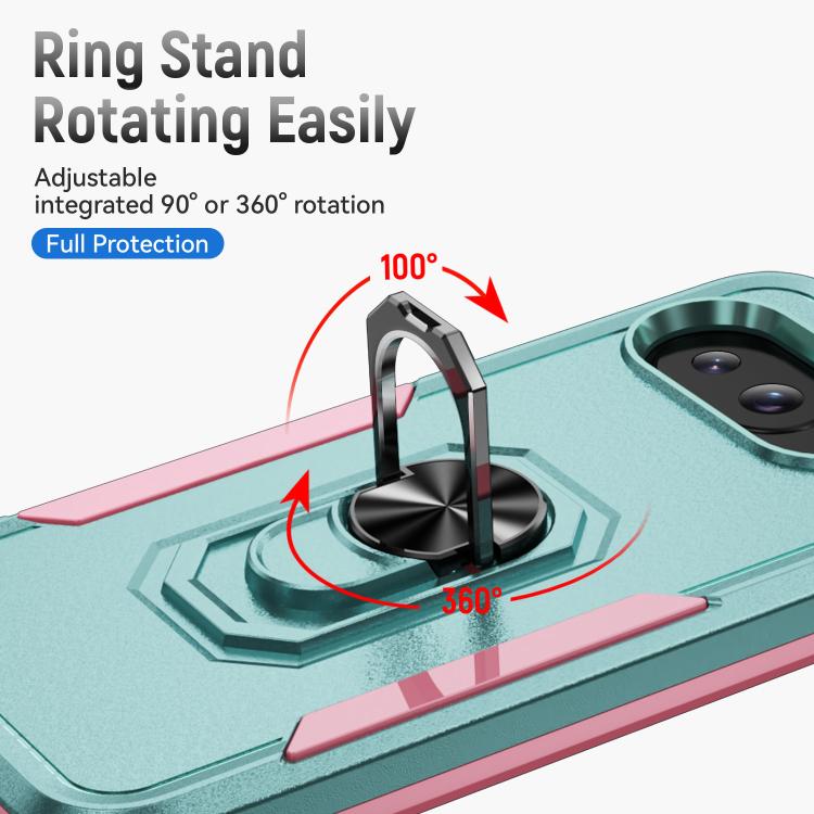 For Google Pixel 9a Pioneer Armor Heavy Duty PC + TPU Phone Case with Holder