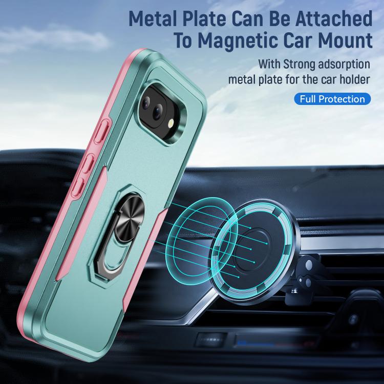 For Google Pixel 9a Pioneer Armor Heavy Duty PC + TPU Phone Case with Holder