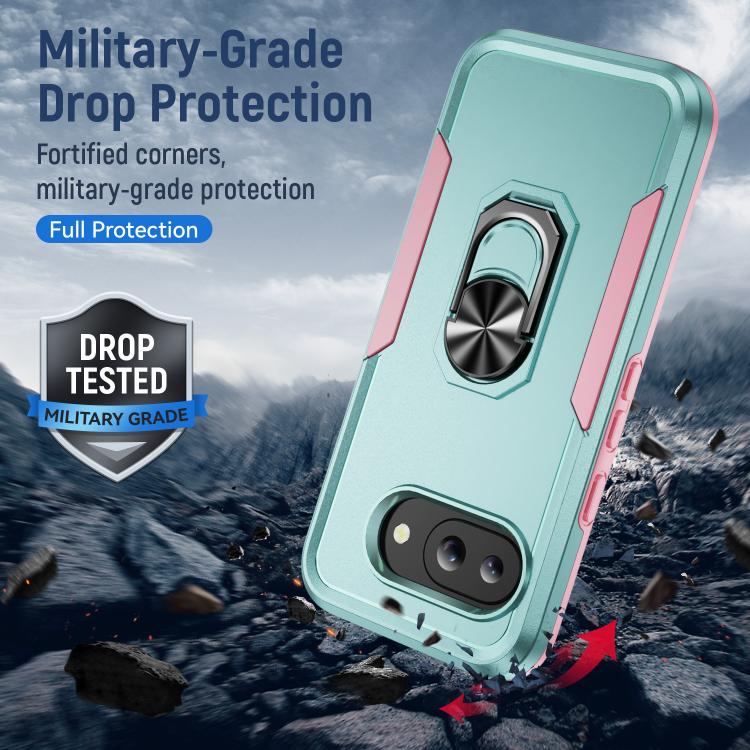 For Google Pixel 9a Pioneer Armor Heavy Duty PC + TPU Phone Case with Holder