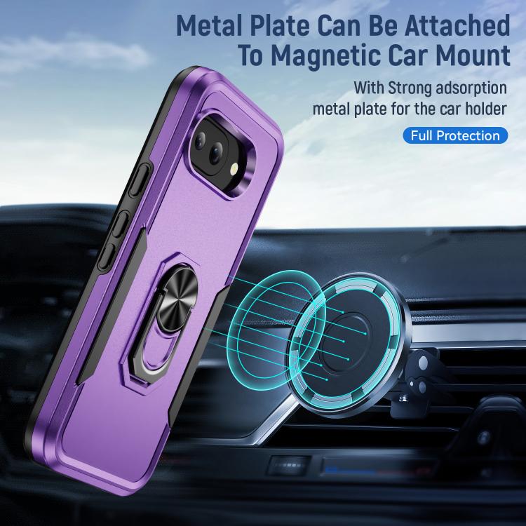 For Google Pixel 9a Pioneer Armor Heavy Duty PC + TPU Phone Case with Holder
