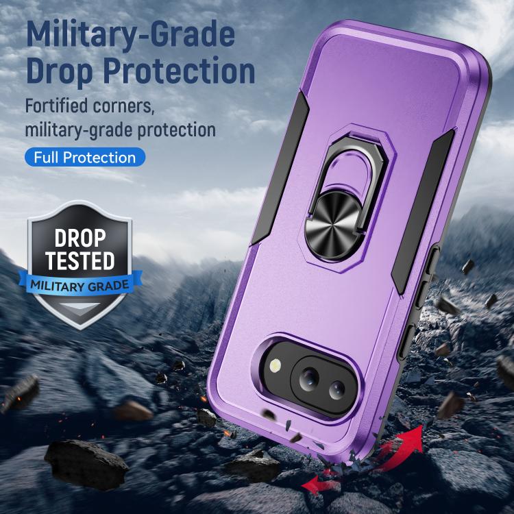 For Google Pixel 9a Pioneer Armor Heavy Duty PC + TPU Phone Case with Holder