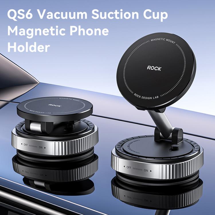 ROCK Q16 RPH1016 Car Electric Vacuum Suction Cup Magnetic Phone Holder - Black