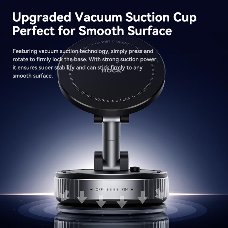 ROCK Q16 RPH1016 Car Electric Vacuum Suction Cup Magnetic Phone Holder - Black