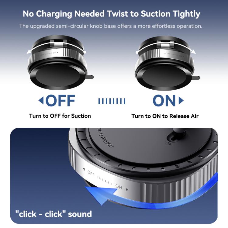 ROCK Q16 RPH1016 Car Electric Vacuum Suction Cup Magnetic Phone Holder - Black