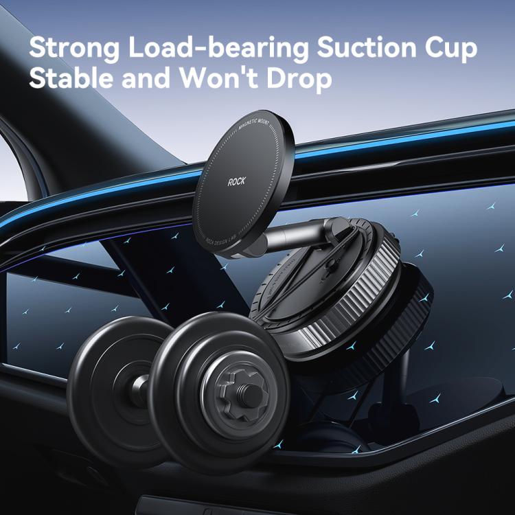 ROCK Q16 RPH1016 Car Electric Vacuum Suction Cup Magnetic Phone Holder - Black