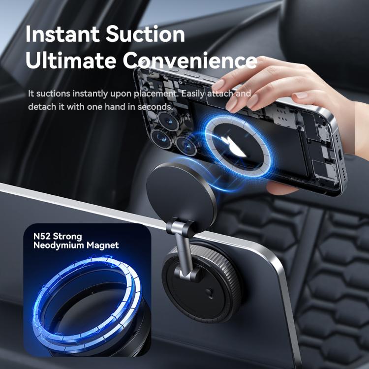 ROCK Q16 RPH1016 Car Electric Vacuum Suction Cup Magnetic Phone Holder - Black