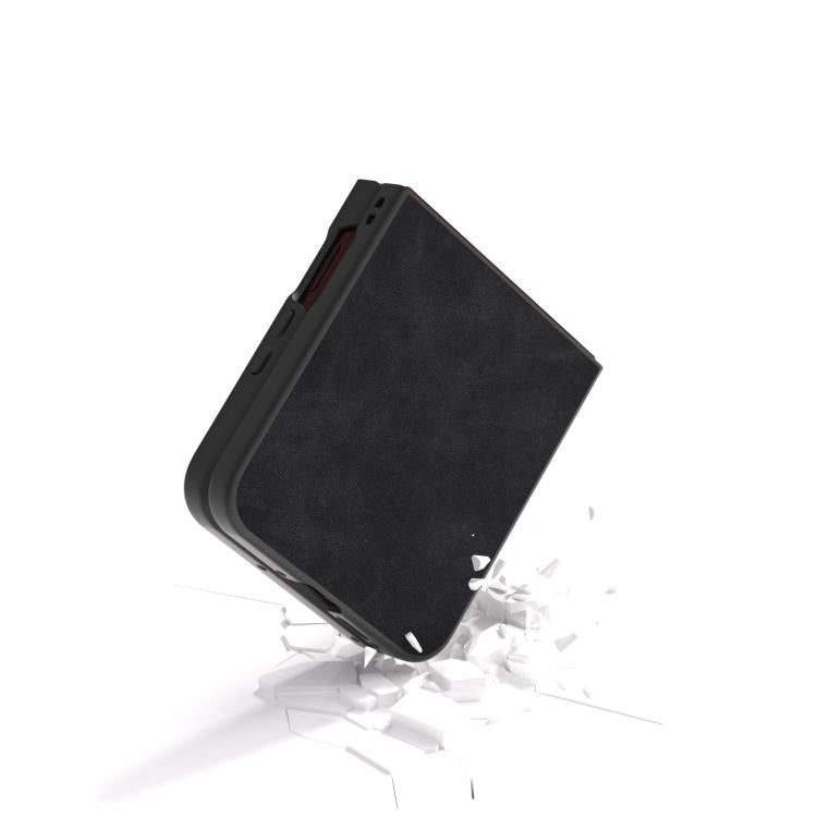For Motorola Razr 60 Ultra PU Leather Black Edge Phone Case