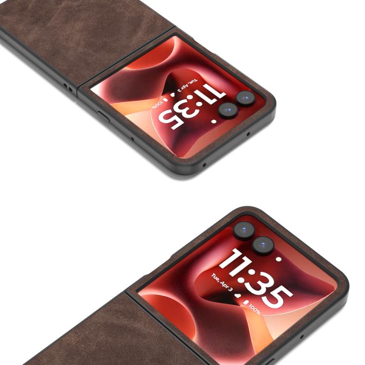 For Motorola Razr 60 Ultra PU Leather Black Edge Phone Case
