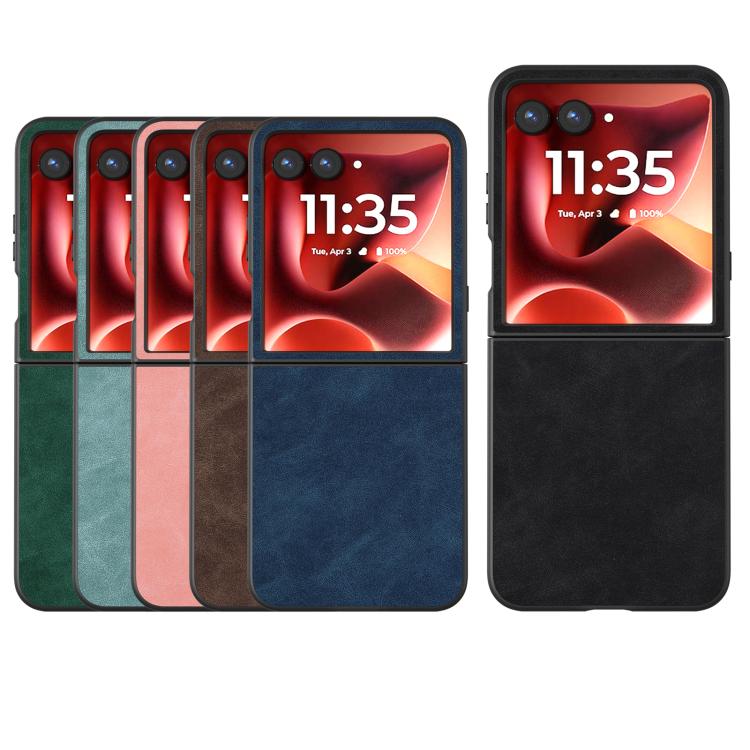 For Motorola Razr 60 Ultra PU Leather Black Edge Phone Case