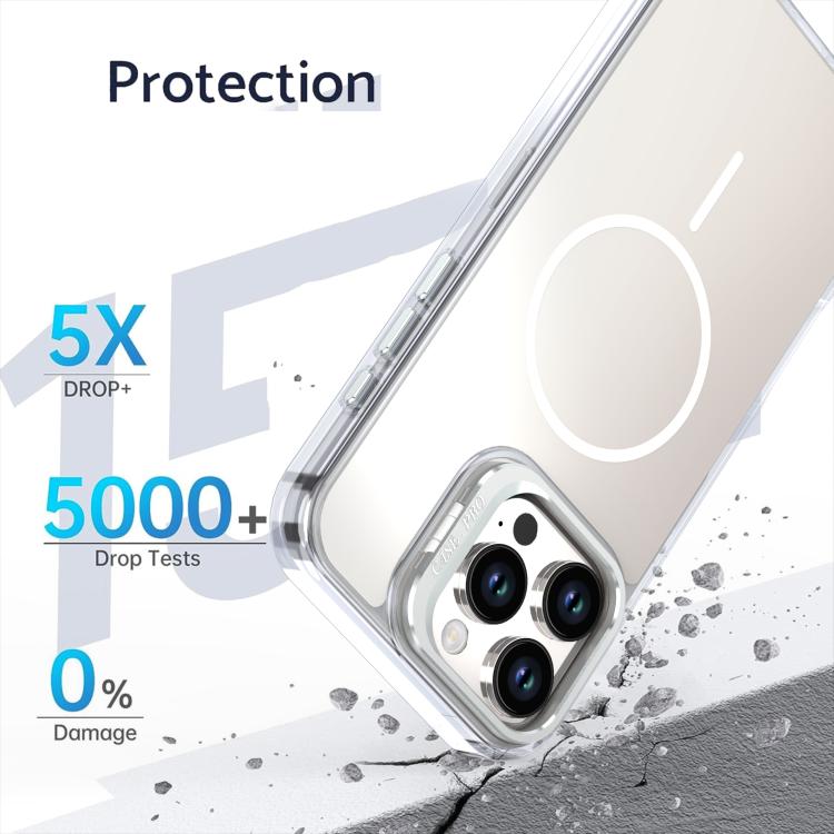 For iPhone 16 Pro Max Gradient Discolor Lens Kickstand Magsafe Phone Case