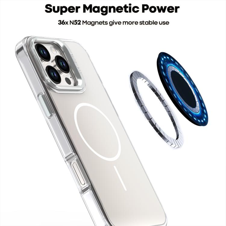 For iPhone 16 Pro Max Gradient Discolor Lens Kickstand Magsafe Phone Case