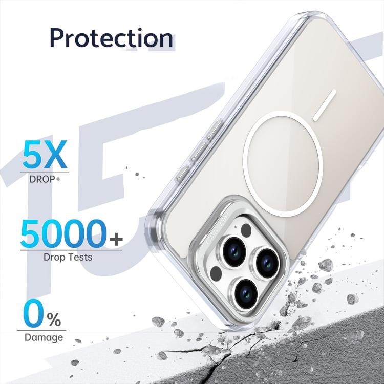 For iPhone 16 Pro Gradient Discolor Lens Kickstand Magsafe Phone Case