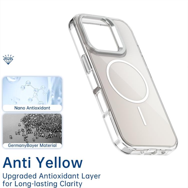 For iPhone 16 Pro Gradient Discolor Lens Kickstand Magsafe Phone Case