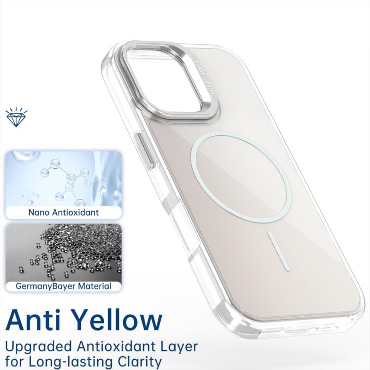 For iPhone 16 Gradient Discolor Lens Kickstand Magsafe Phone Case
