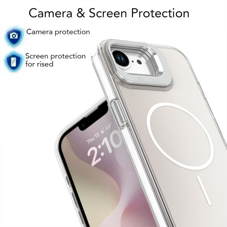 For iPhone 17e / 16e Gradient Discolor Lens Kickstand Magsafe Phone Case