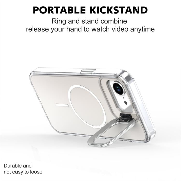 For iPhone 17e / 16e Gradient Discolor Lens Kickstand Magsafe Phone Case