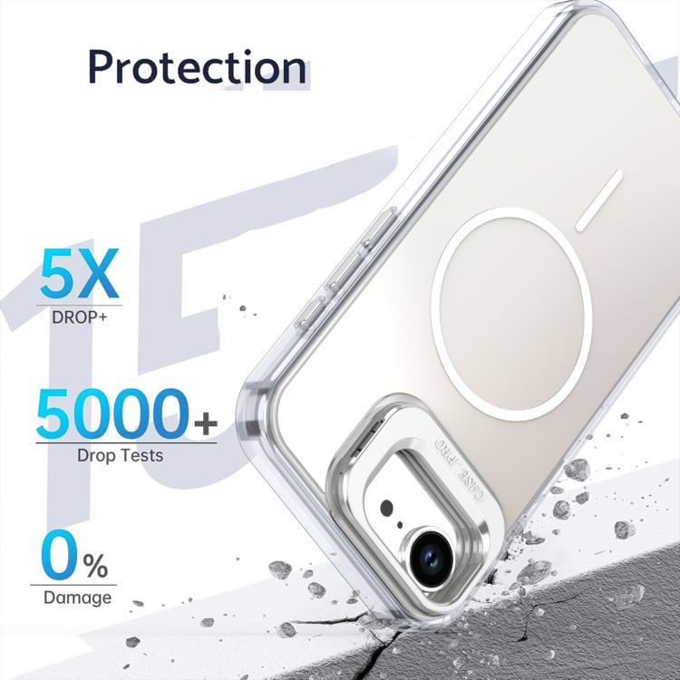 For iPhone 17e / 16e Gradient Discolor Lens Kickstand Magsafe Phone Case