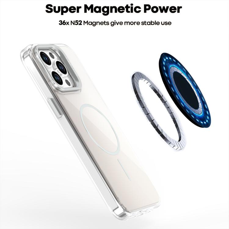 For iPhone 15 Pro Max Gradient Discolor Lens Kickstand Magsafe Phone Case