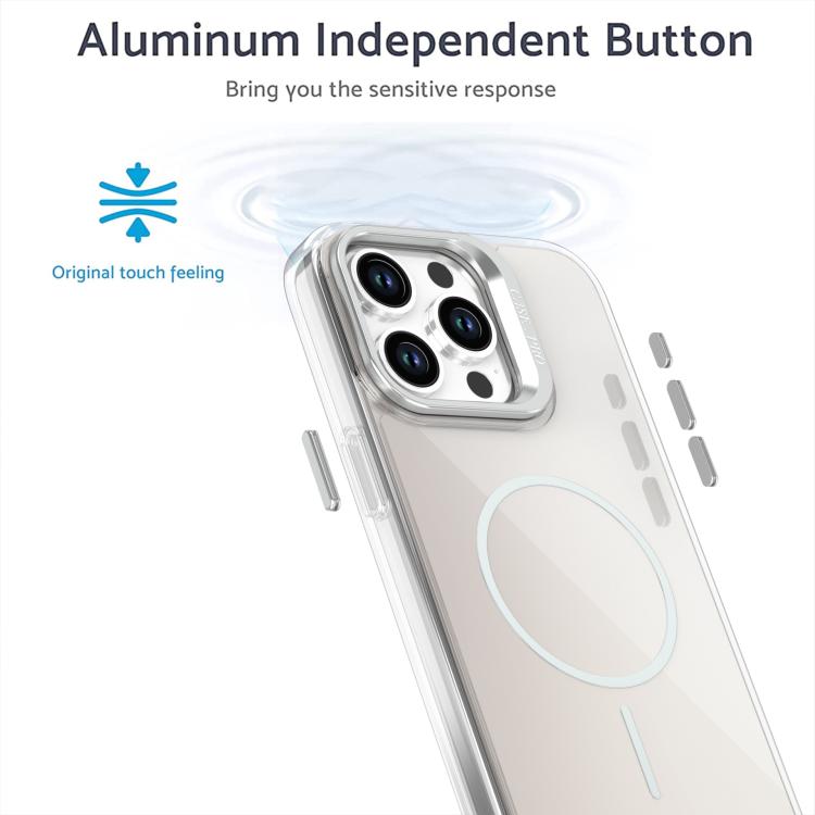 For iPhone 15 Pro Max Gradient Discolor Lens Kickstand Magsafe Phone Case