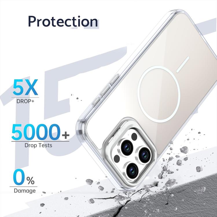 For iPhone 15 Pro Max Gradient Discolor Lens Kickstand Magsafe Phone Case
